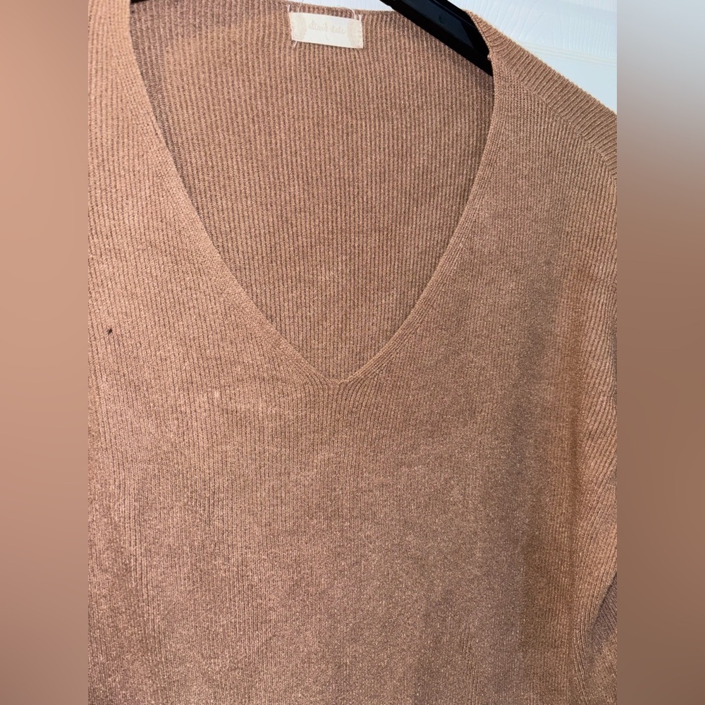 Altar’d State Women’s Knit Long Sleeve Tunic Top Brown Oversized SZL - Picture 5 of 13